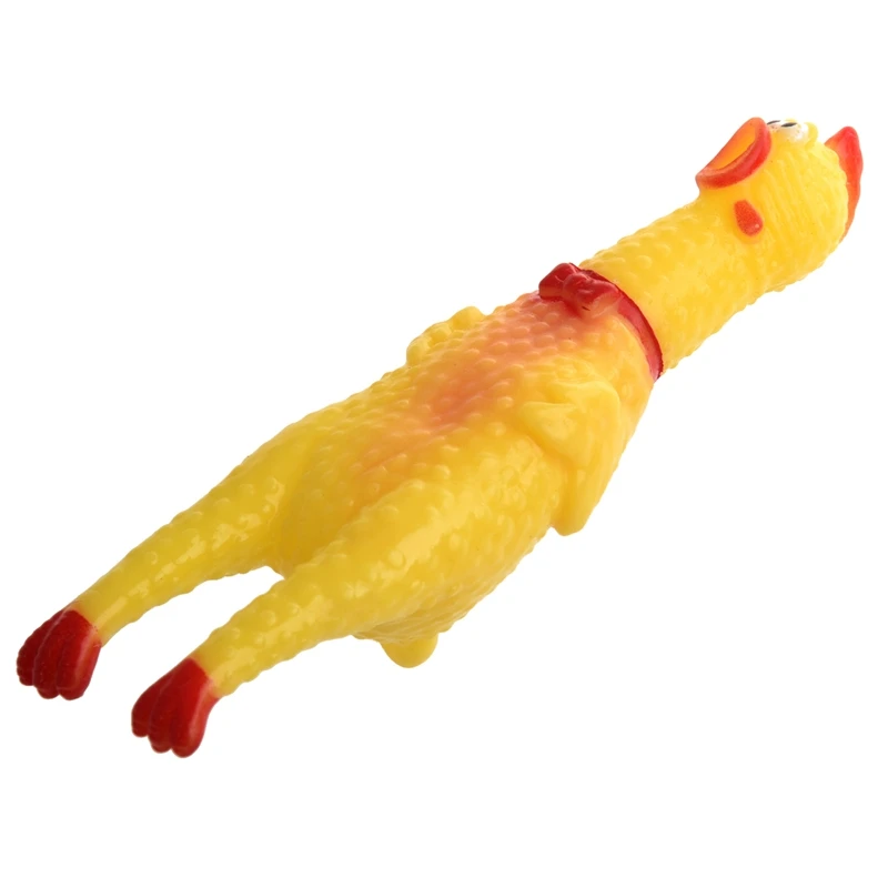Желто-красный мягкий пластиковый сжимающий Пронзительный цыпленок игрушка