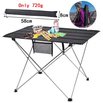 High Quality Portable Outdoor Camping Table Ultralight Aluminum Table BBQ Picnic Hiking Desk Fishing Ultra Light Folding Desk