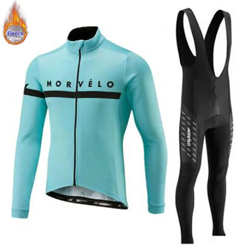 Morvelo велосипедная майка Pro Team, зимний теплый флисовый комплект с длинным рукавом, Ropa Ciclismo, велосипедный триатлон, комплект для велоспорта - Цвет: 4