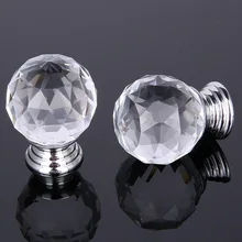 Китайский Стиль Модные Простые хрустальный шар Pujiang тонкие туфли с инкрустацией бриллиантами-кнопки для мебели ручка для ящика оборудования K9 дверные ручки