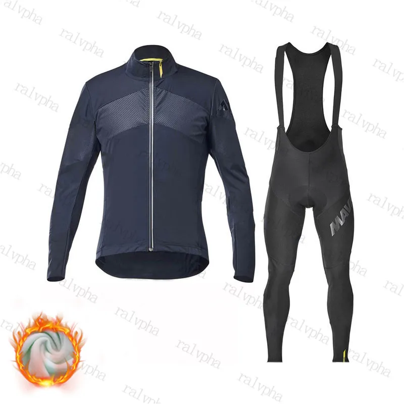 Winter bike set 6 8 цветов, профессиональная команда MAVIC, Зимняя Теплая Флисовая одежда для велоспорта, одежда для велоспорта MTB, трикотажные комплекты для велоспорта, мужские велосипедные костюмы - Цвет: Winter bike set 6