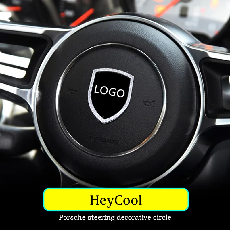 

Badge Decoration Frame Sticker Covers For Porsche Car Steering Wheel For 911 Macan Panamera Cayenne boxster .etc car-styling