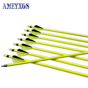 

12pcs Archery 500 Spine Mix Carbon Arrow With 2"Teardrop-Shaped Rubber Feathers For Bow Hunting Shooting Accessories