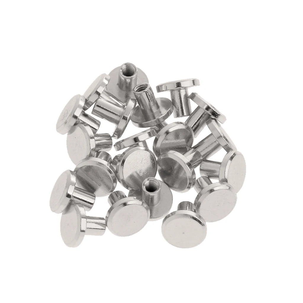 Set Of 80 Round Head Button Stud Slotted Screws 8mm Chicago Screws Nail Rivet For DIY Leather Craf
