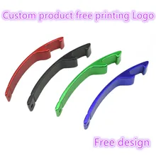 100 шт. настраивать продукты печать логотипа кривая металлическая алюминиевая открывалка для бутылок Брелок пивной бар инструмент коготь подарок лазерный логотип