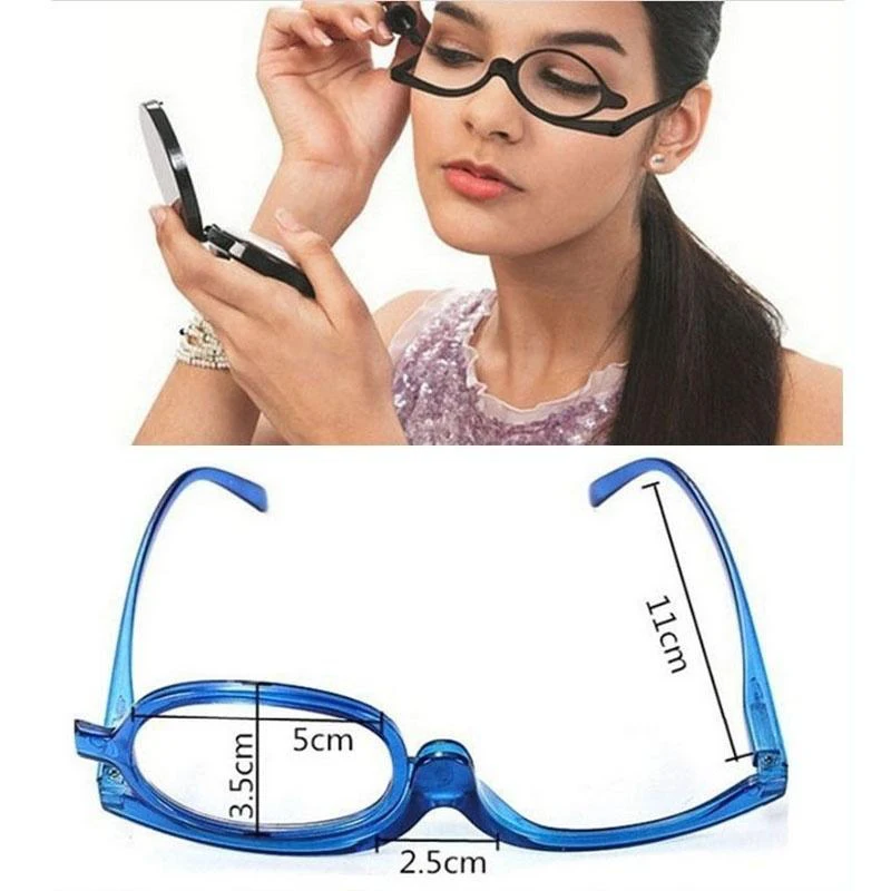MOLNIYA увеличительные очки вращающийся макияж очки для чтения складные очки косметический общий+ 1,0+ 1,5+ 2,0+ 2,5+ 3,0+ 3,5+ 4,0