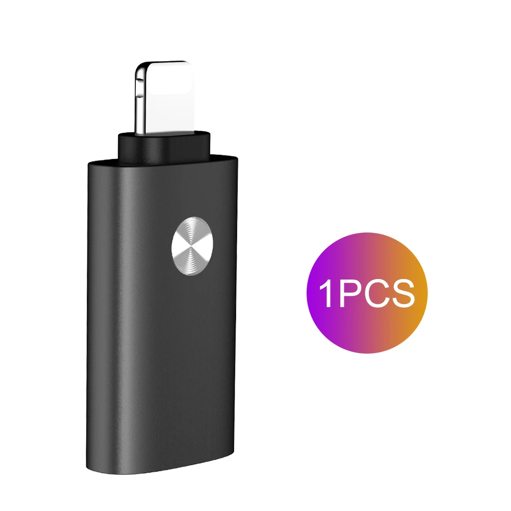 OTG USB адаптер для камеры lightning USB кабель наушники конвертер MIDI клавиатура для iphone 7 8 6 6s Plus 11 Pro XS Max X XR - Цвет: 1Pcs Black