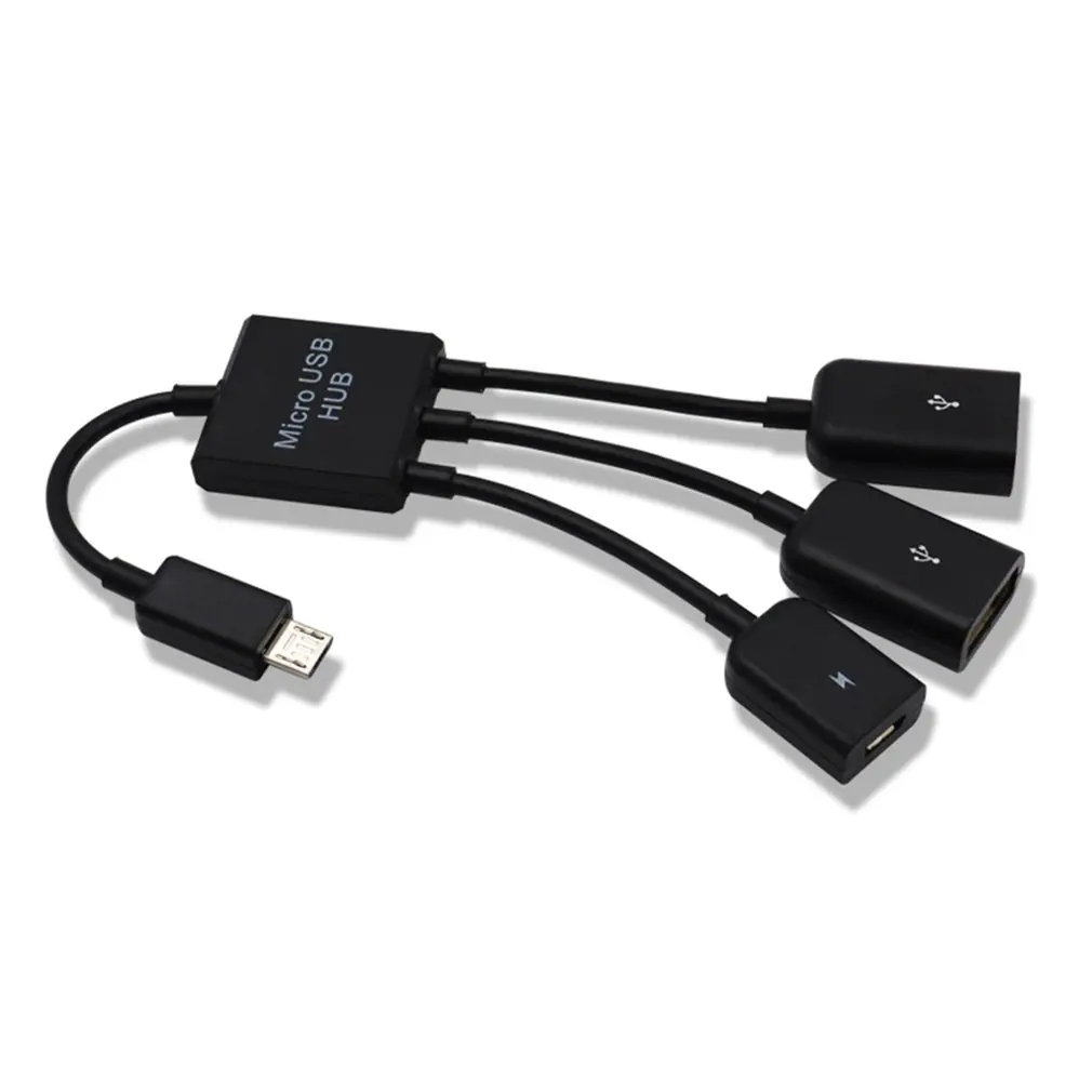 4 в 1 микро usb хаб Двойной Порт OTG кабель адаптер питания один на три порта для