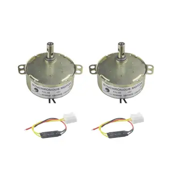 

CHANCS 2PCS TYC-50 DC 12V 0.8-1RPM CW/CCW Slow Speed Electric Motor Turntable Motor Synchronous Motor