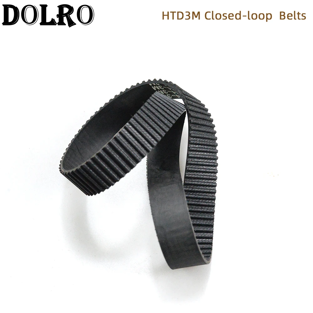 아크 HTD 3M 타이밍 벨트 C=366 369 375 378 381 384 390 393 396 399 폭 6/9/10/12/15/20mm 고무 폐쇄 루프 동기 피치 3mm