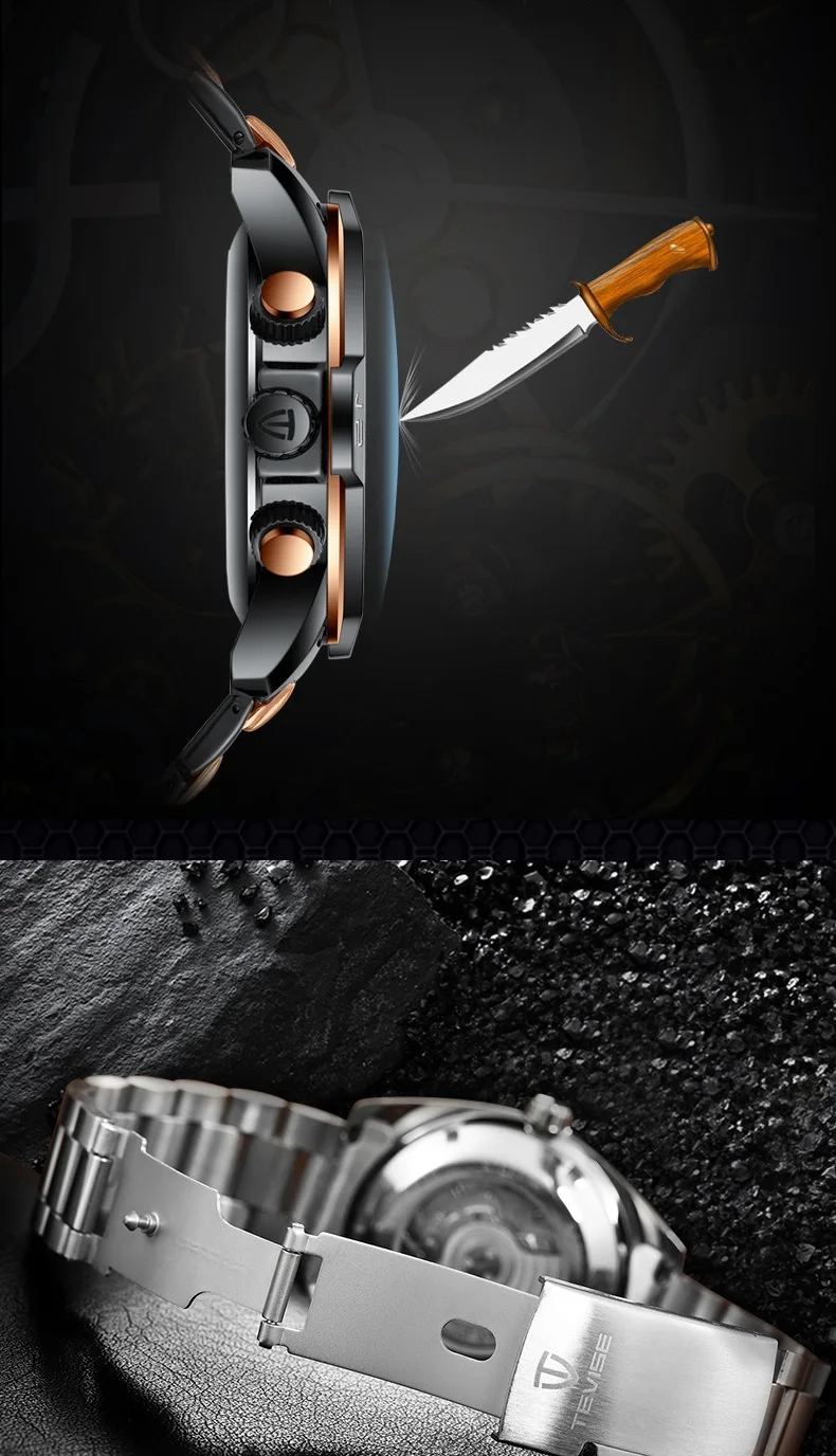 Big Man Watch TEVISE T816A Tourbillon Week Date Month Automatic Mechanical Wristwatch Luminous Hand Scale Watch Men Dropshipping (8)