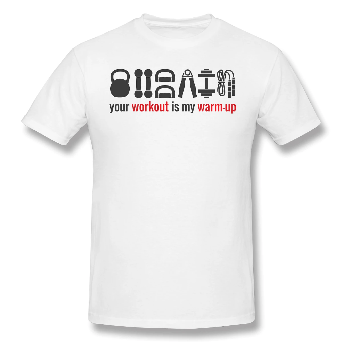 당신의 운동은 내 워밍업 클래식 애니메이션 의류 디자인 보디 빌딩 펌핑 체육관 근육 훈련 크로스 핏 100% 코튼 남성 티셔츠