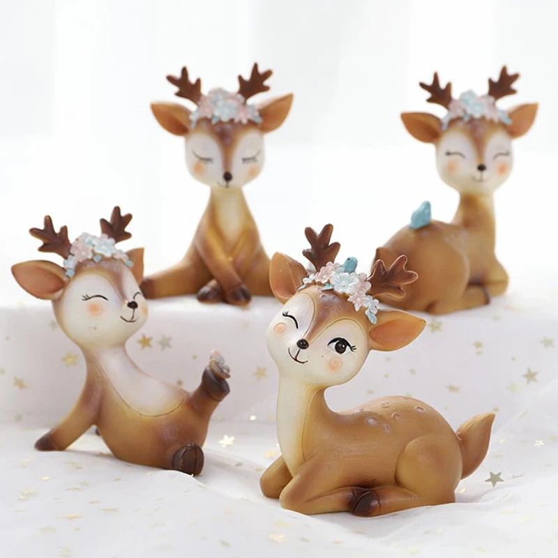 

Car Decoration Crafts Sika Deer Figurines Hand Painting Ornament Home Decorations Car Cafe Book Shop Decorative Crafts Xmas Gift