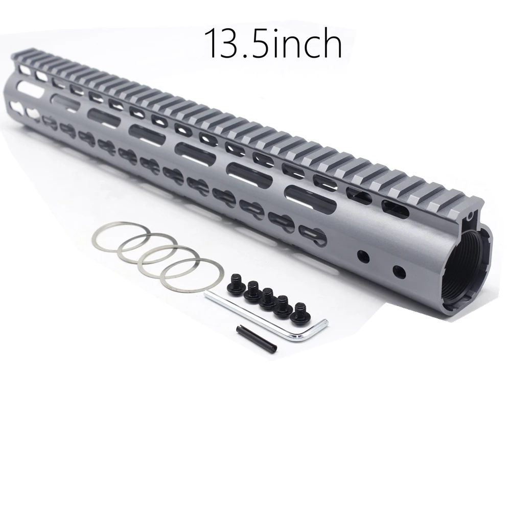 13,5 дюйма Длина Сверхлегкий KeyMod поплавковая система крепления Handguard рейка с бочковой гайкой черный/красный/коричневый/серый