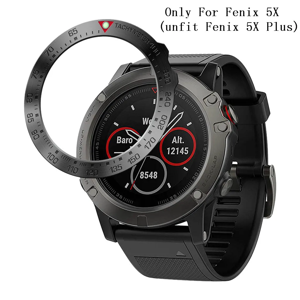 For Fenix 5X Кольцо для часов, клейкая крышка, металлический чехол против царапин для Garmin Fenix 5/5 plus Fenix 5X/5x Plus, вставка с рамкой Fenix5 Fenix5x#1122 - Цвет: For Fenix 5X