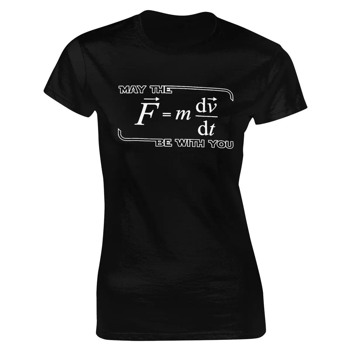 

May The (f=mdvdt) Be with You Funny Physics Science Unisex T-shirt Tops Shirts Men Casual T-shirt Short Sleeves Cotton O-neck