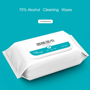 

75% Alcohol Wipes Disinfection Sterilization Portable Wipes Antibacterial Cleaning Home Office Travel Alcohol Wipes 120Pcs