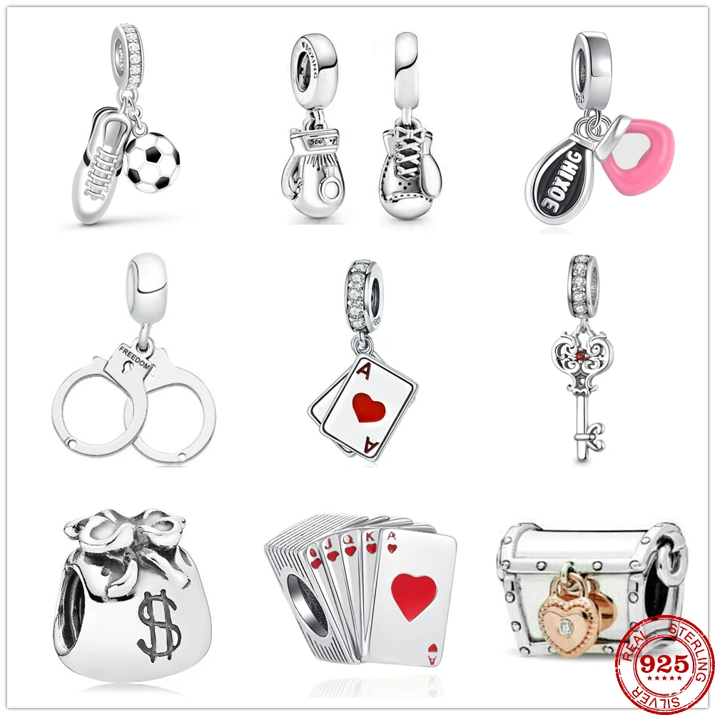Новинка 2022 Шарм-бусина для боксерских игральных карт наручников сокровищ