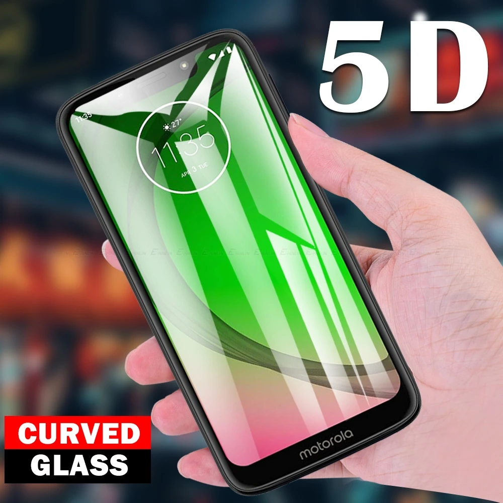 5D Curved Film Full Cover Tempered Glass Screen Protector For Motorola Moto One Vision Action G7 Power G6 G5 Plus E6 Play G5S|Защитные