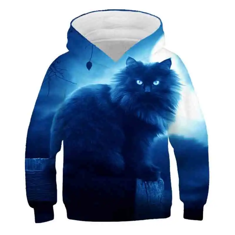 hoodie kid Girls Clothes Spring Summer Casual Boys Clothing Funny Cute Cat 3D Print Long Sleeve Sweatshirt Kids Children Fashion Tops baby hooded shirt