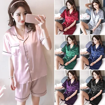 

Women'S Pajamas Thin Suit Pajamas Simulation Silk Thin Home Service