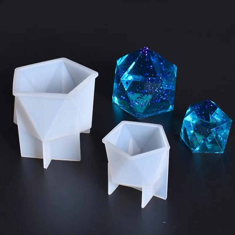 

Mirror Polygonal Gem Silicone Candle Mold for DIY Aromatherapy Candle Plaster Ornaments Handicrafts Soap Mold Hand Gift Making
