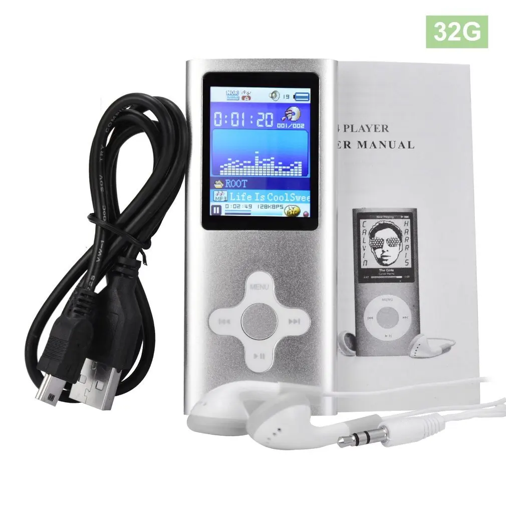 MP3-плеер 1 8 дюймов экран 32 Гб 128 М металлический музыкальный плеер Портативный