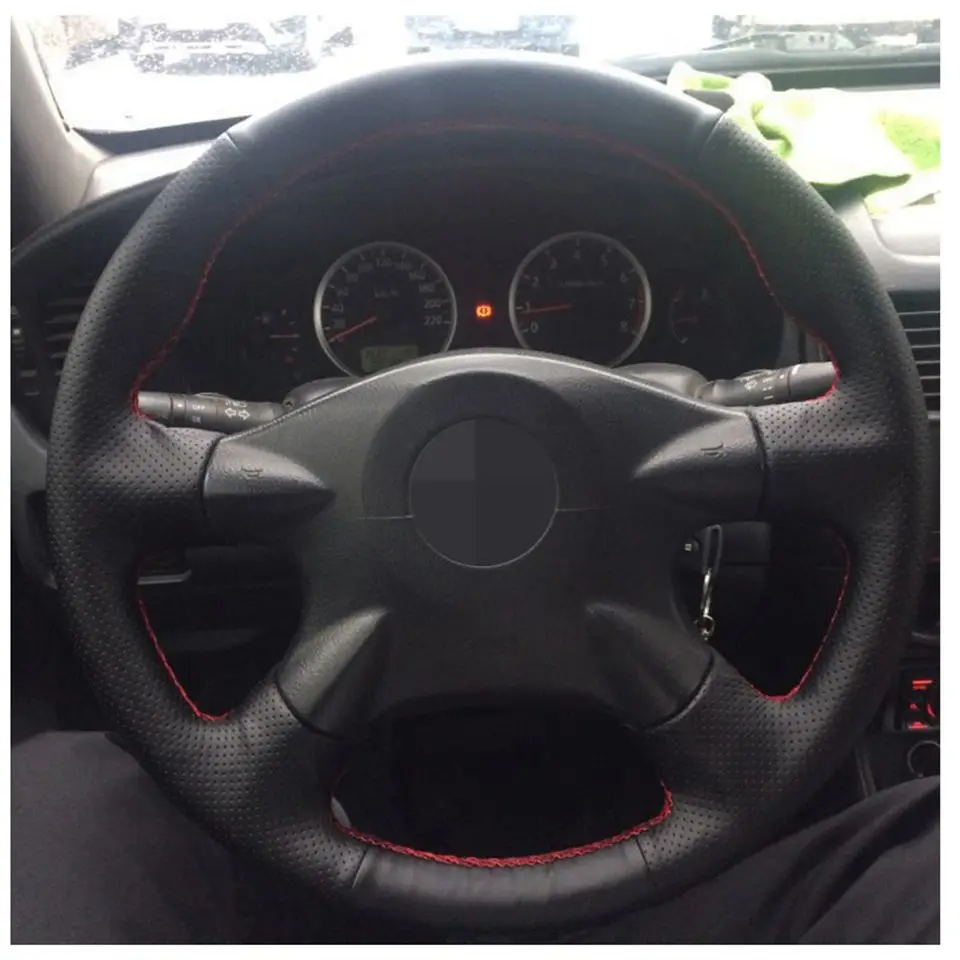 Черная крышка рулевого колеса из натуральной кожи для Renault samsung Nissan Almera N16 Pathfinder Primera Paladin Old XTrail 2001-2006
