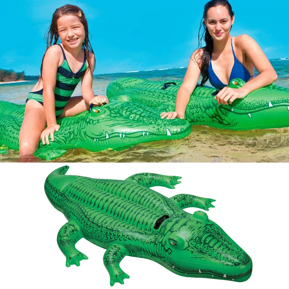 Baby Crocodile Swimming Ring Toy Inflatable Animal Shape Pool With Handle For Children Summer Water Playing Reasonable | Игрушки и хобби
