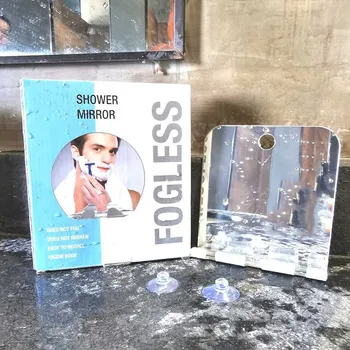 

Acrylic Anti Fog Shower Mirror Bathroom Fogless Fog Free Mirror Washroom Travel For Man Shaving Mirror