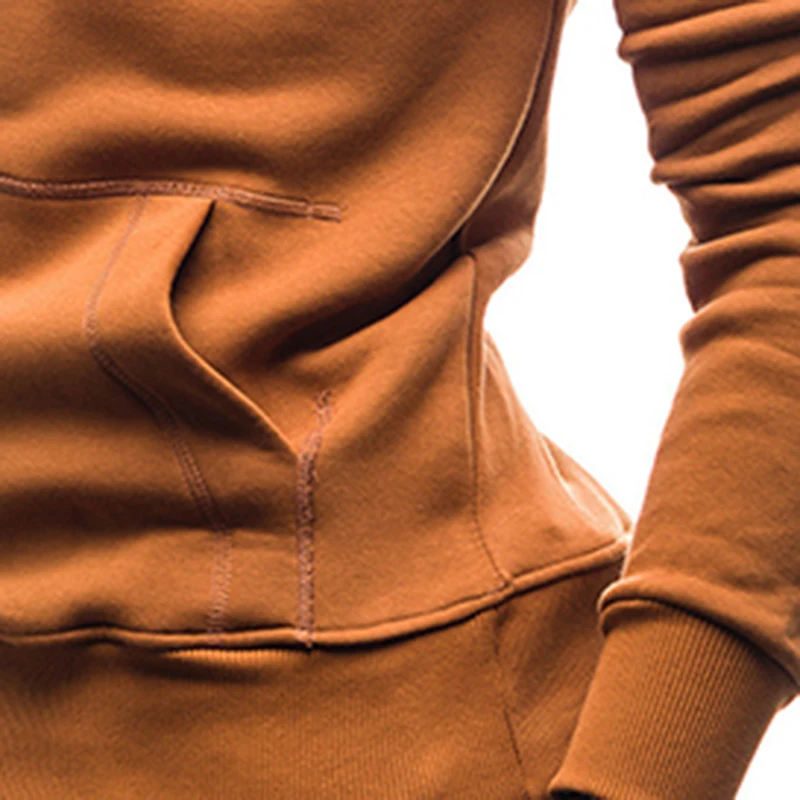 Autumn Drawstring Sportswear Men Hip Hop Sweat Wear Pocket Running Jacket Hoodies Male Pullovers Men's Tracksuits