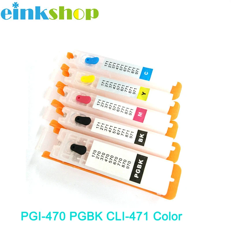 Einkshop PGI 470 PGBK CLI 471 Цвет C M Y K многоразовый картридж для Canon PIXMA TS5040 MG5740 TS6040 MG9840 pgi470