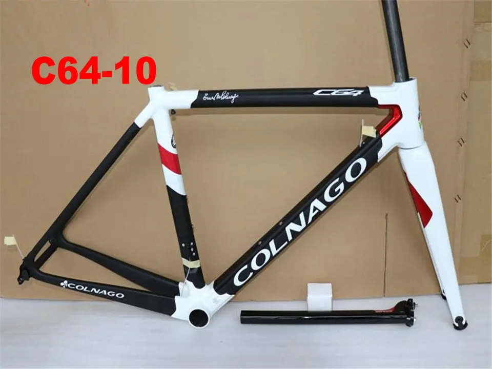 Глянцевая рама Colnago C64 PJWW из углеродного волокна для шоссейного велосипеда, белая рама для велосипеда C64 - Цвет: C64-10