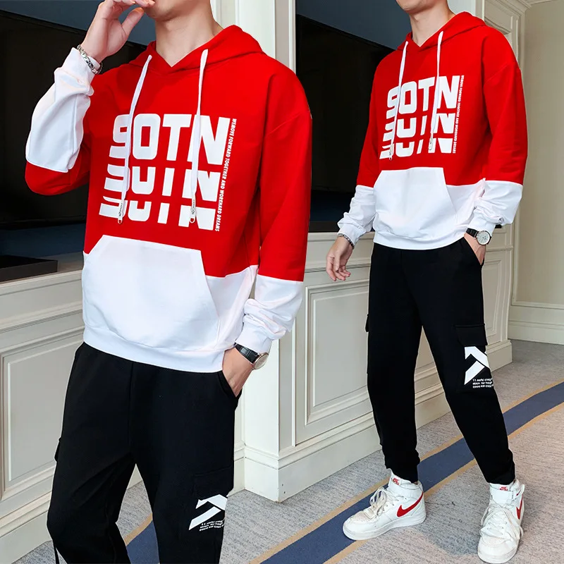 

Northern Boundary 2020 Spring New Style Hoodie Suit Popular Brand Workwear Pants Long Sleeve a Set of Sports Set Men's 58695