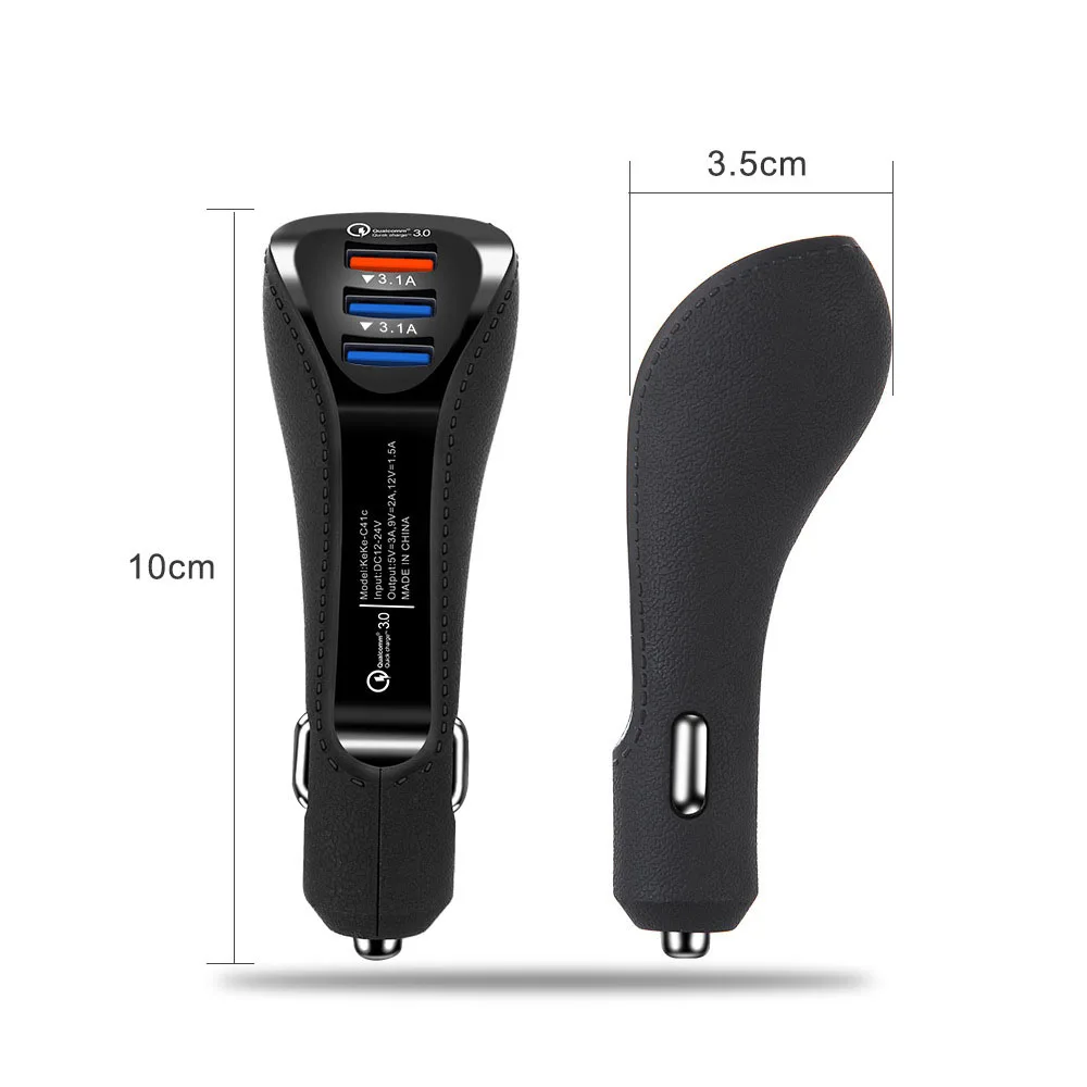 Quick Charge 3 Ports USB Car Charger 3 Ports 3.1A Fast Mobile Phone Charger Adapter Car-Charger QC3.0