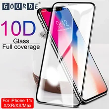 Gourde 10D Защитное стекло для iPhone 6 6S 7 8 plus X XS Защитное стекло для iPhone 7 6 X XR XS MAX защита экрана XR