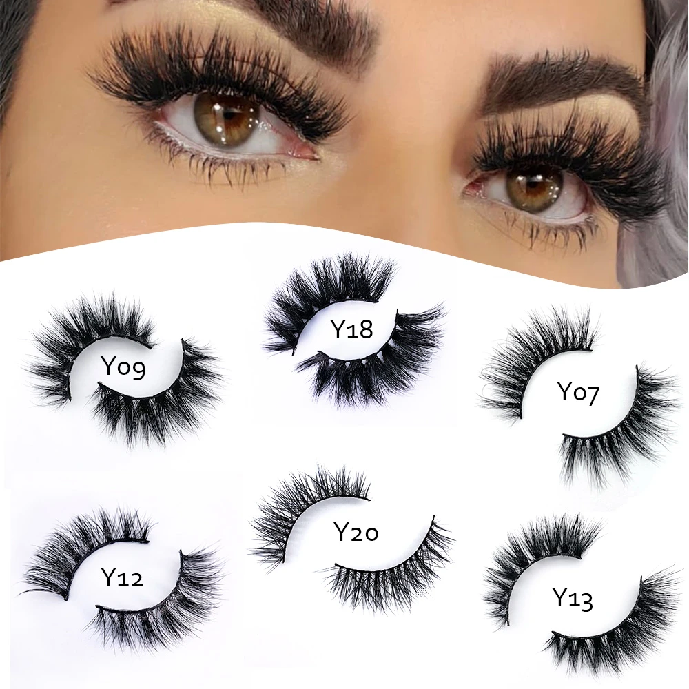 15mm 3d Real Mink Lashes Y Series Wholesale Bulk Natural Fluffy Eyelashes Custom Packaging Box And Private Logo False Eyelashes Aliexpress