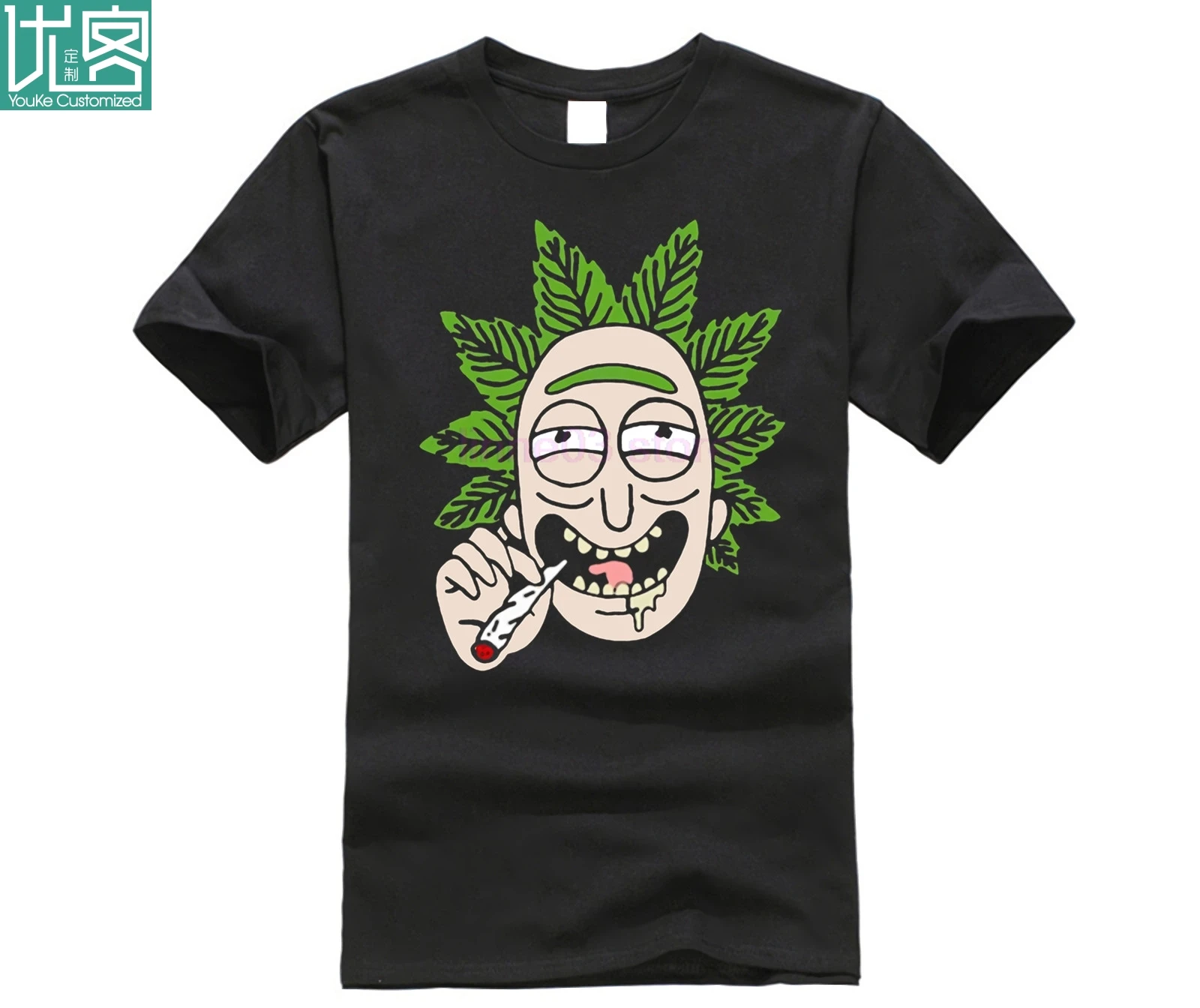 Мужская хлопковая футболка с коротким рукавом RICK AND MORTY летняя каннабисом новинка