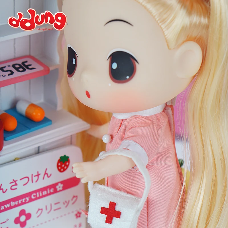 Кукла Ddung 18 см розовая медсестры подлинный корейский одевание кукол BJD прекрасная мода для маленьких девочек классическая коллекция подарок на год