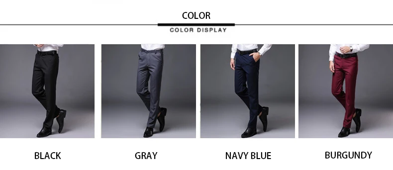 Мужские деловые повседневные брюки, мужские брюки, черные весенние осенние модные мужские эластичные прямые официальные классические брюки