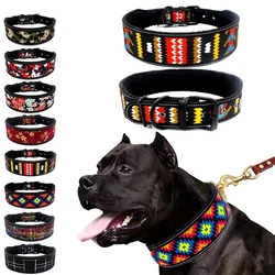 Collier en Nylon réfléchissant pour chien, avec boucle de sécurité imprimée, réglable, accessoires pour animaux de compagnie, petits, moyens et grands 