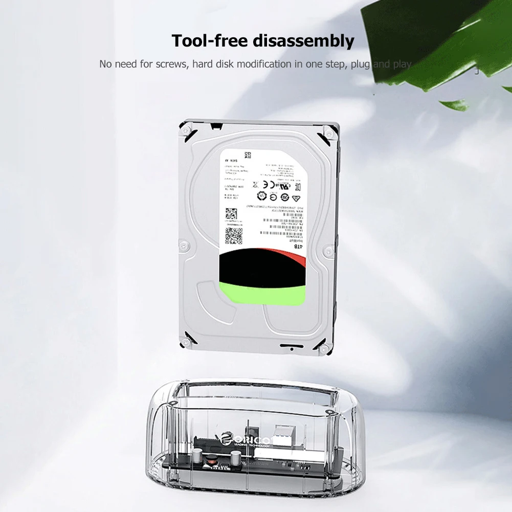 ORICO 6139U3 Hard Drive Dock Station Transparent USB3.0 Type-B to SATA Hard Disk Adapter 2.5/3.5 inch SATA HDD SSD Station