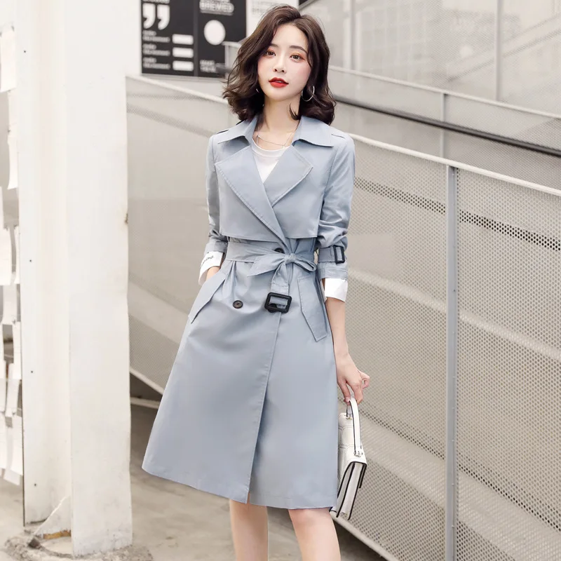 

2020 Season Search Sleeve Long Fund Popular Joker Chalaza Waist To Show Thin Temperament Windbreaker Loose Coat Woman