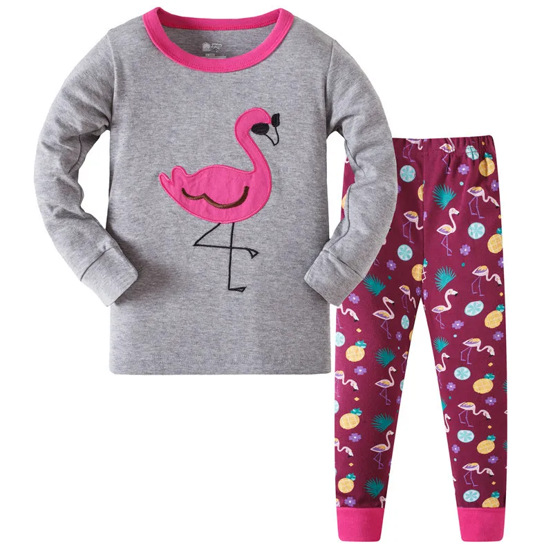 Пижама с длинными рукавами из 100 хлопка для девочек детская одежда для сна, Детская Пижама для девочки - Цвет: 34
