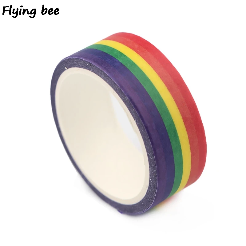 Бумажная Маскировочная лента Flyingbee для гомосексуалистов 15 мм x 5 м|Офисный скотч| |