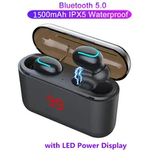 TWS Q32 Bluetooth наушники 5,0 наушники мощный светодиодный дисплей Беспроводная мини-гарнитура стерео наушники с 1500 мАч как power Bank