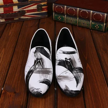 

Zapatos Hombre Man Shoes Leather Genuine British Style Pointed Fashion Men Shoes Loafers Full Grain Leather Cow Leather Slip-on