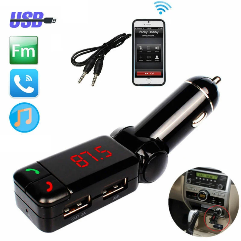 ЖК-автомобильный комплект Bluetooth fm-передатчик MP3-плеер 3,5 мм Aux USB зарядное устройство для устройства Handsfree изготовлен из высококачественного материала, прочный