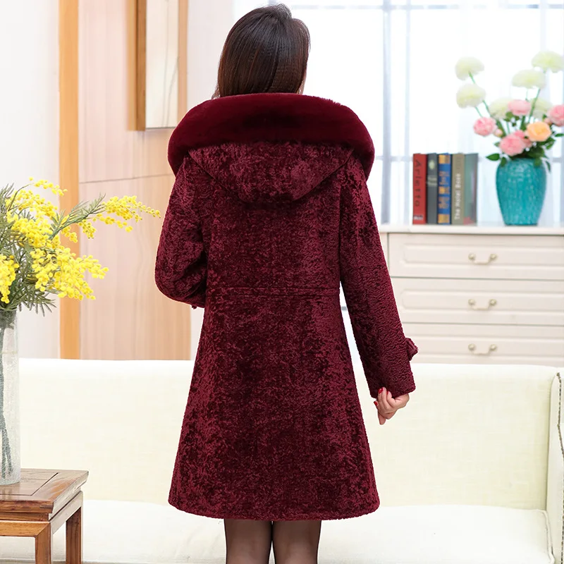 

Middle-aged Women's Autumn And Winter Sheep Shearing Woolen Coat Elegant 40-50-Year-Old Middle-aged Women Dress Woolen Jacket We