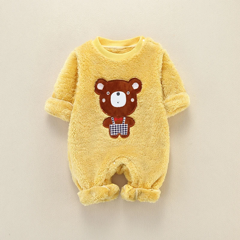 PatPat 2021 New Autumn and Winter Baby Adorable Animal Fleece Jumpsuit for Baby BodySuits Clothes